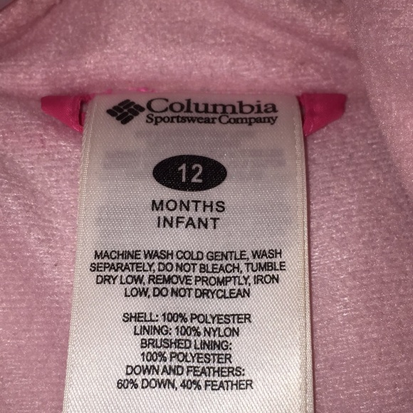 Columbia Infant Baby Girls Downfilled Snowsuit Pink Size 12 Months - Picture 4 of 12